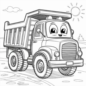 trash truck coloring page