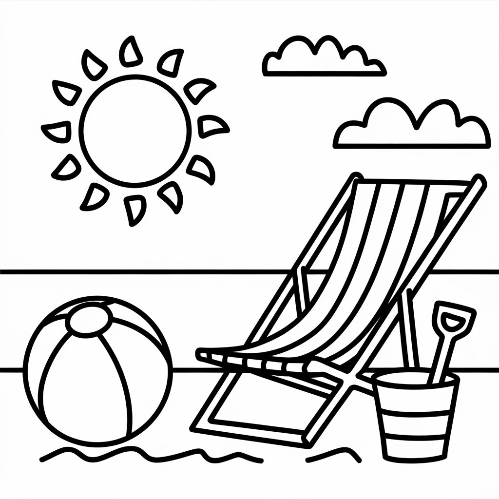 kleurplaat zomer kleuters