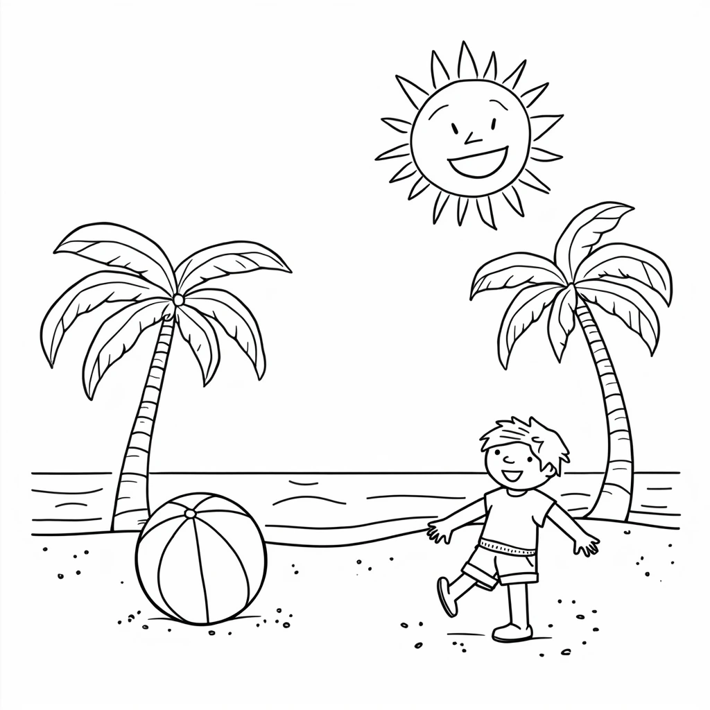 kleurplaat zomer peuter