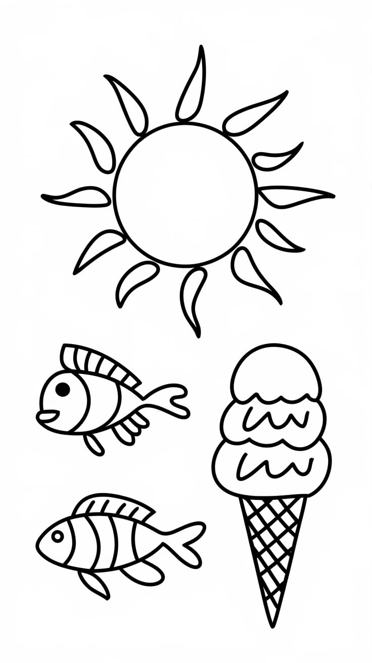 kleurplaat zomer peuters