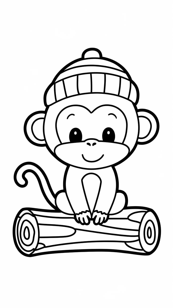 affe mit banane ausmalbild