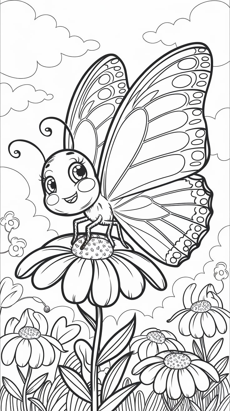 disegni colorati di farfalle