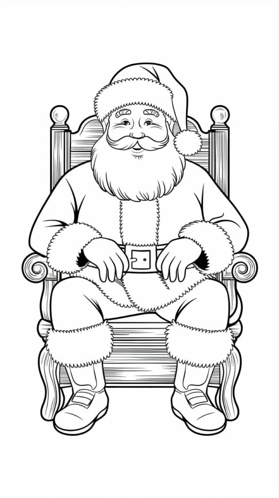 coloring page of santa claus