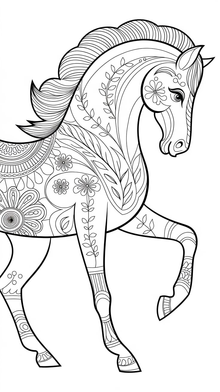 dessin coloriage cheval