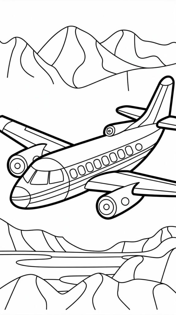 coloriage avion de ligne