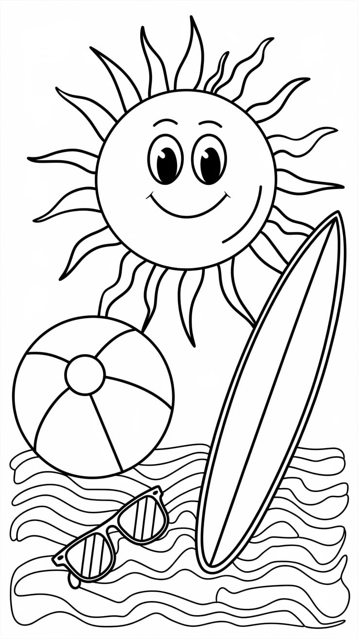 kleurplaten zomer strand
