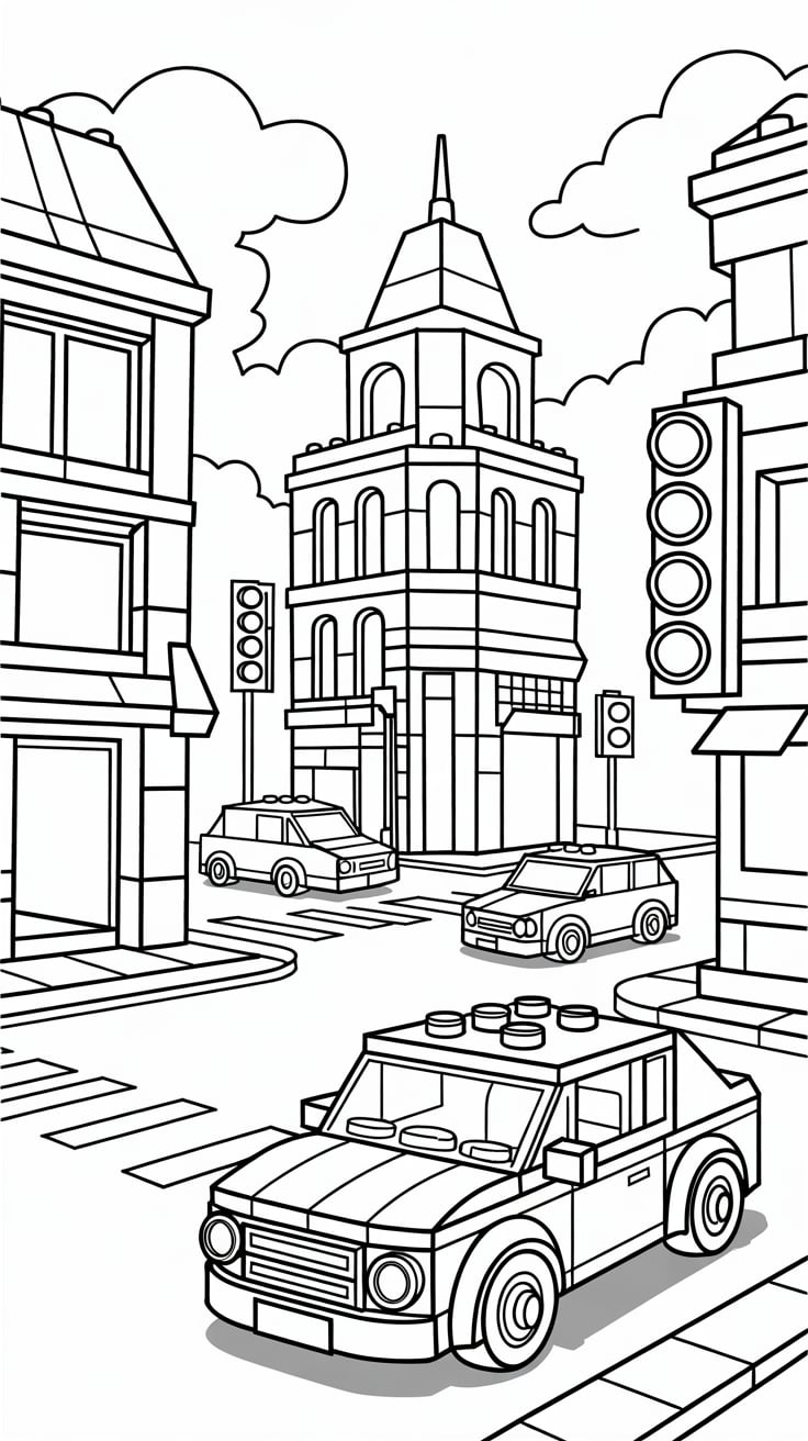 lego kleurplaat city