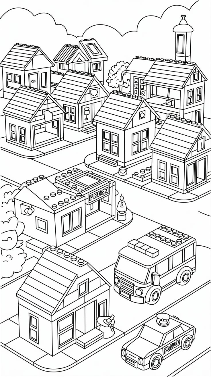 lego kleurplaten city
