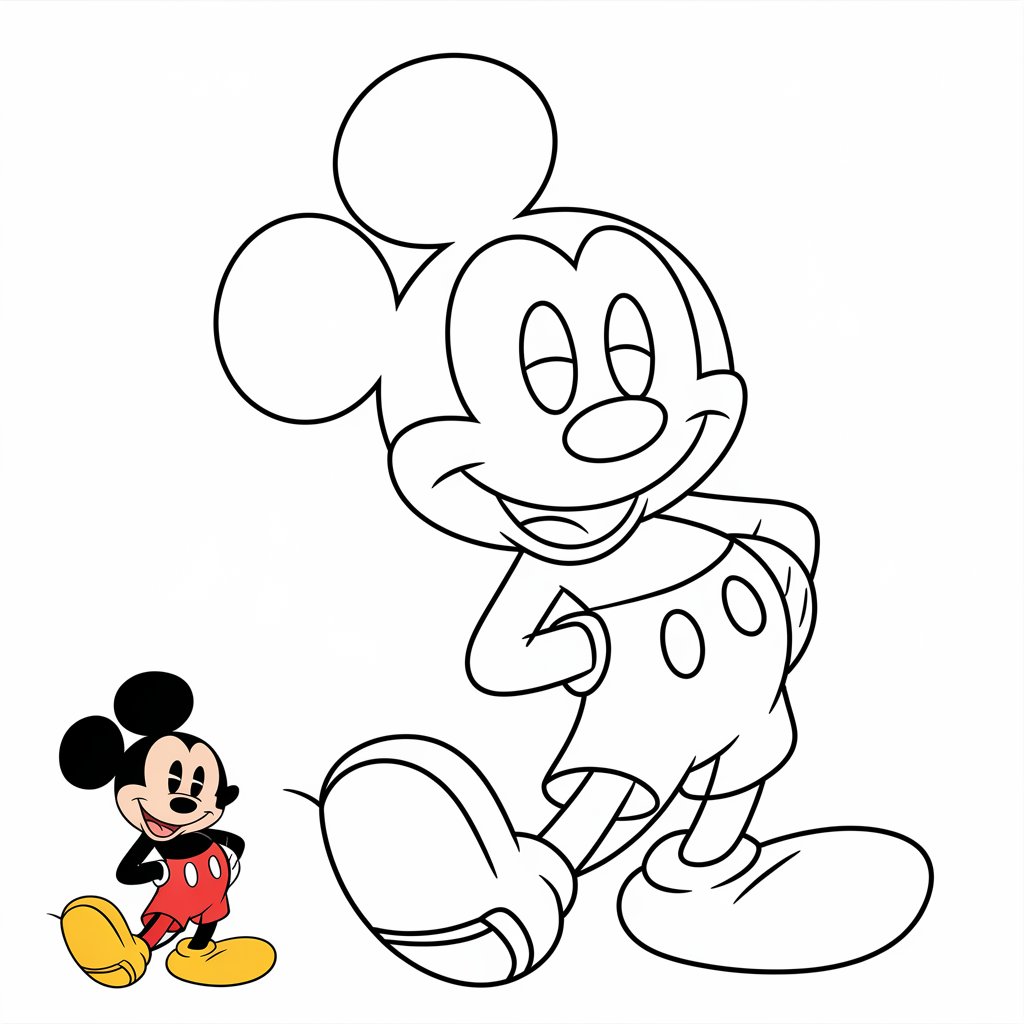 mickey mouse kleurplaat