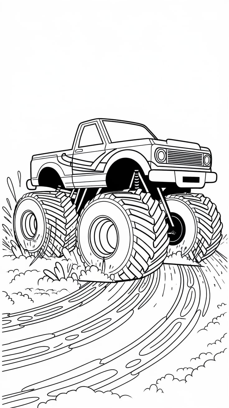 monstertruck kleurplaten