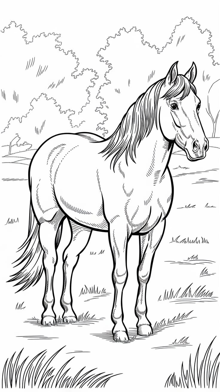 coloriage mandala cheval