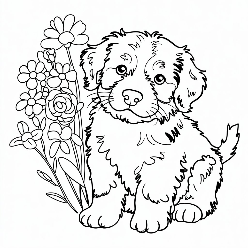 puppy tekening