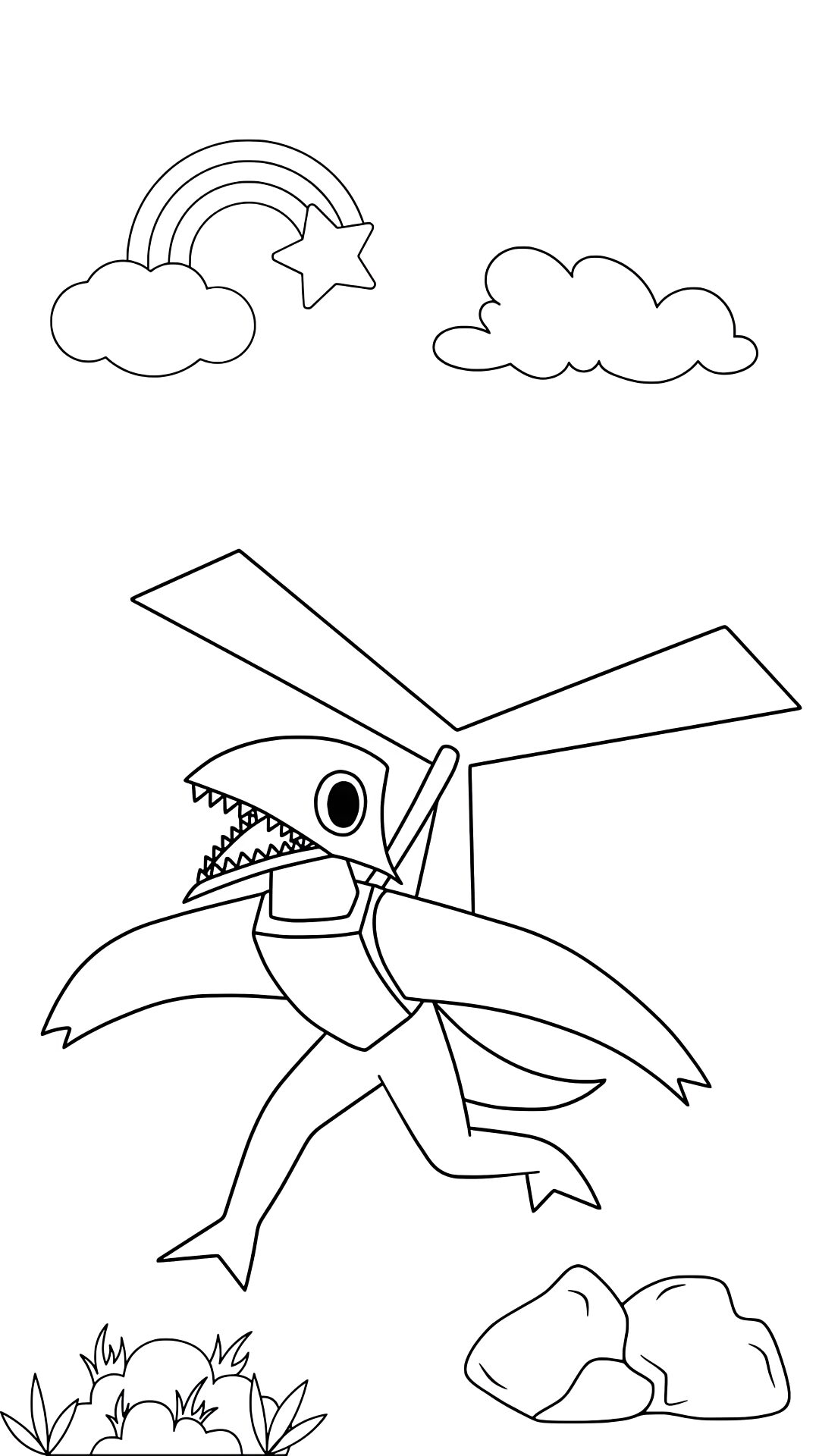 rainbow friends kleurplaat geel