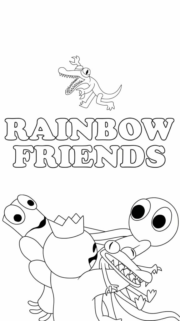 red rainbow friends coloring pages