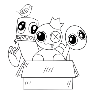 orange rainbow friends coloring pages