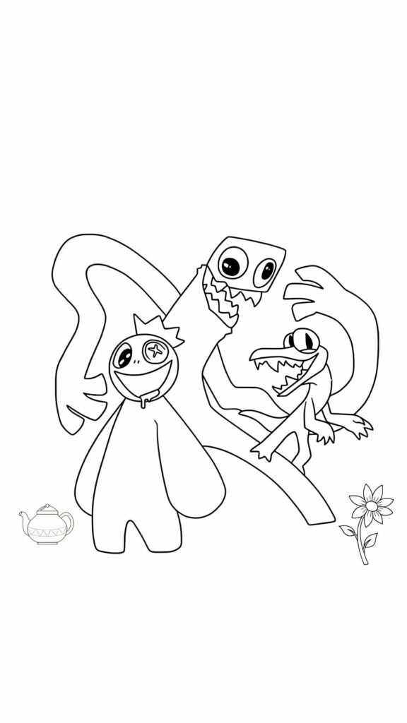 green rainbow friends coloring pages