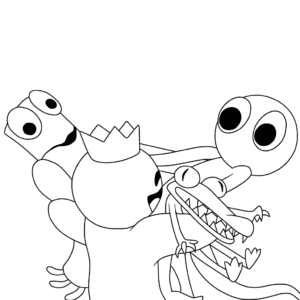 purple rainbow friends coloring pages