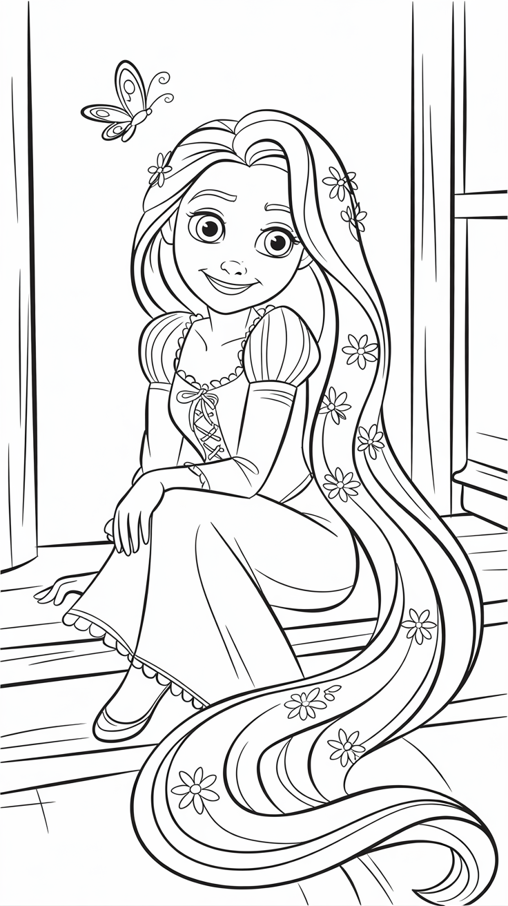 ausmalbilder disney prinzessinnen rapunzel