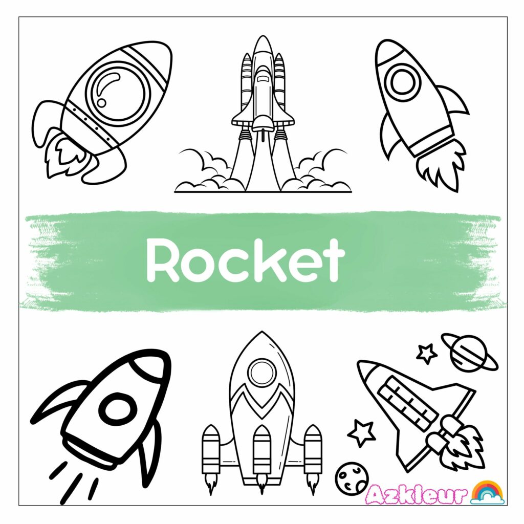 25+ Ausmalbild Raketen für Kinder