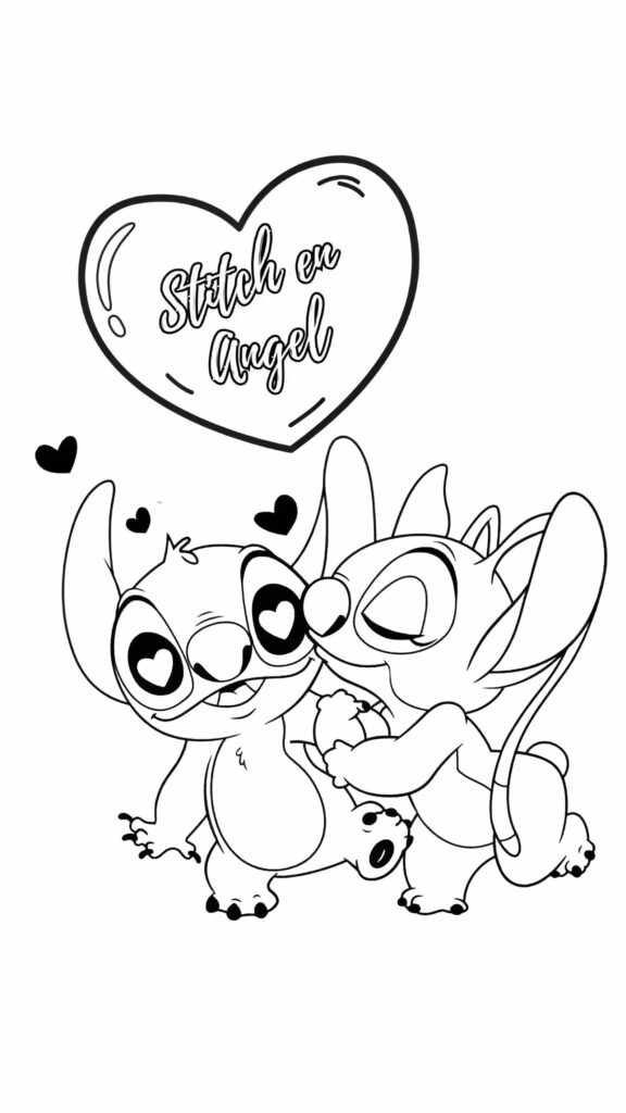 stitch en angel tekening
