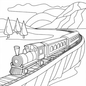 train coloring pages