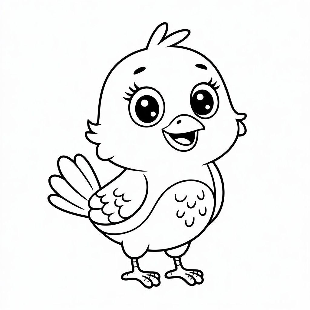 vogel kleurplaat simpel