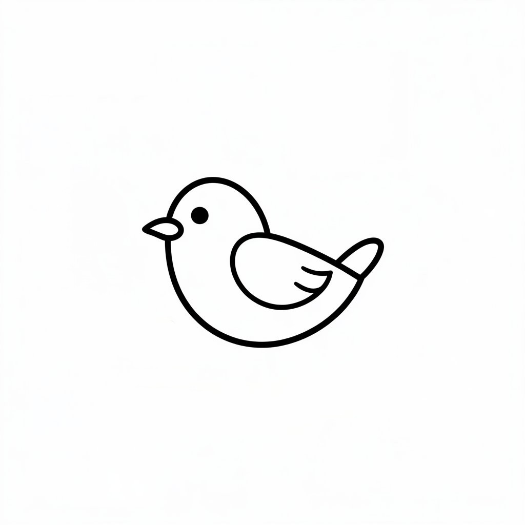 vogel tekenen met 3 lijnen