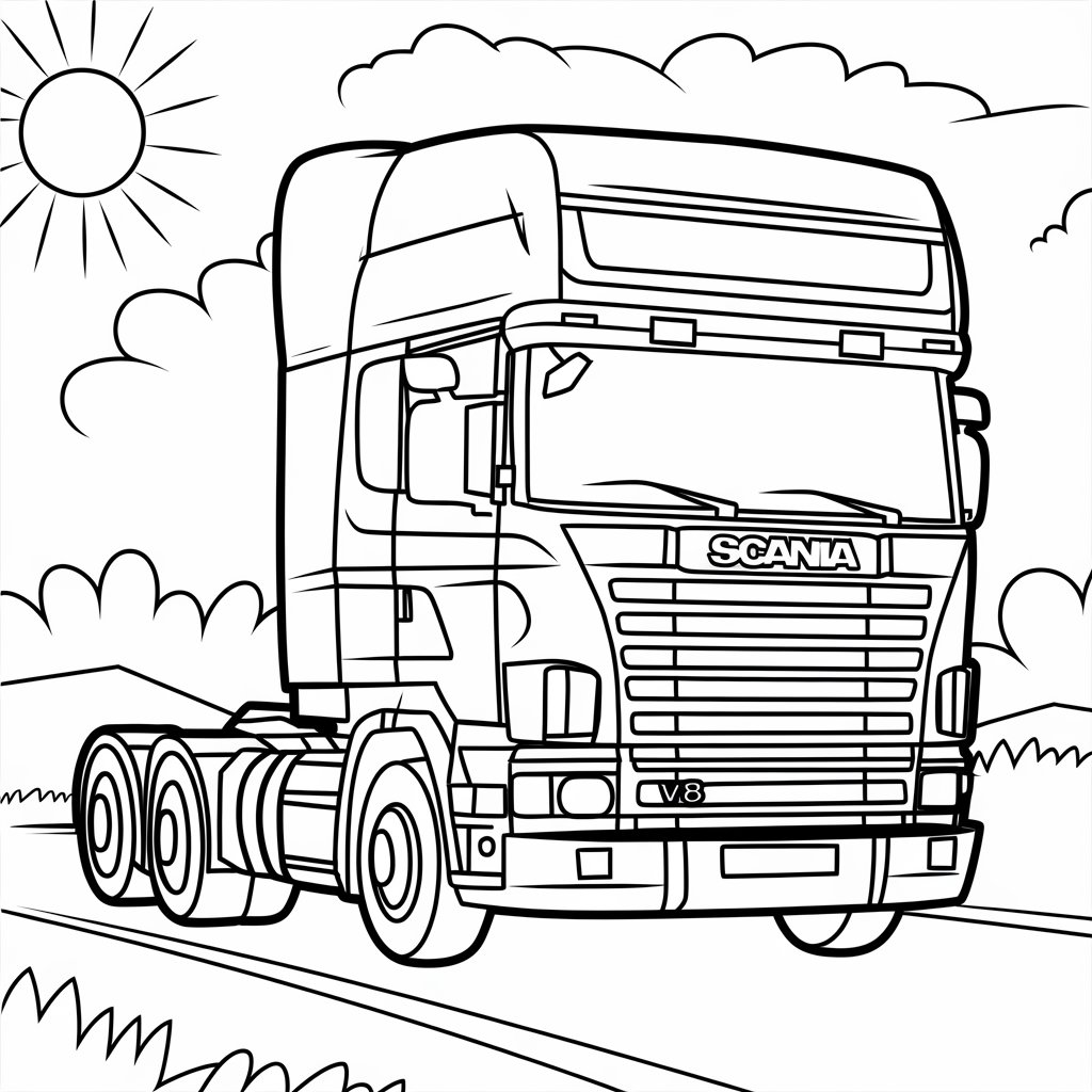 vrachtwagen kleurplaat scania