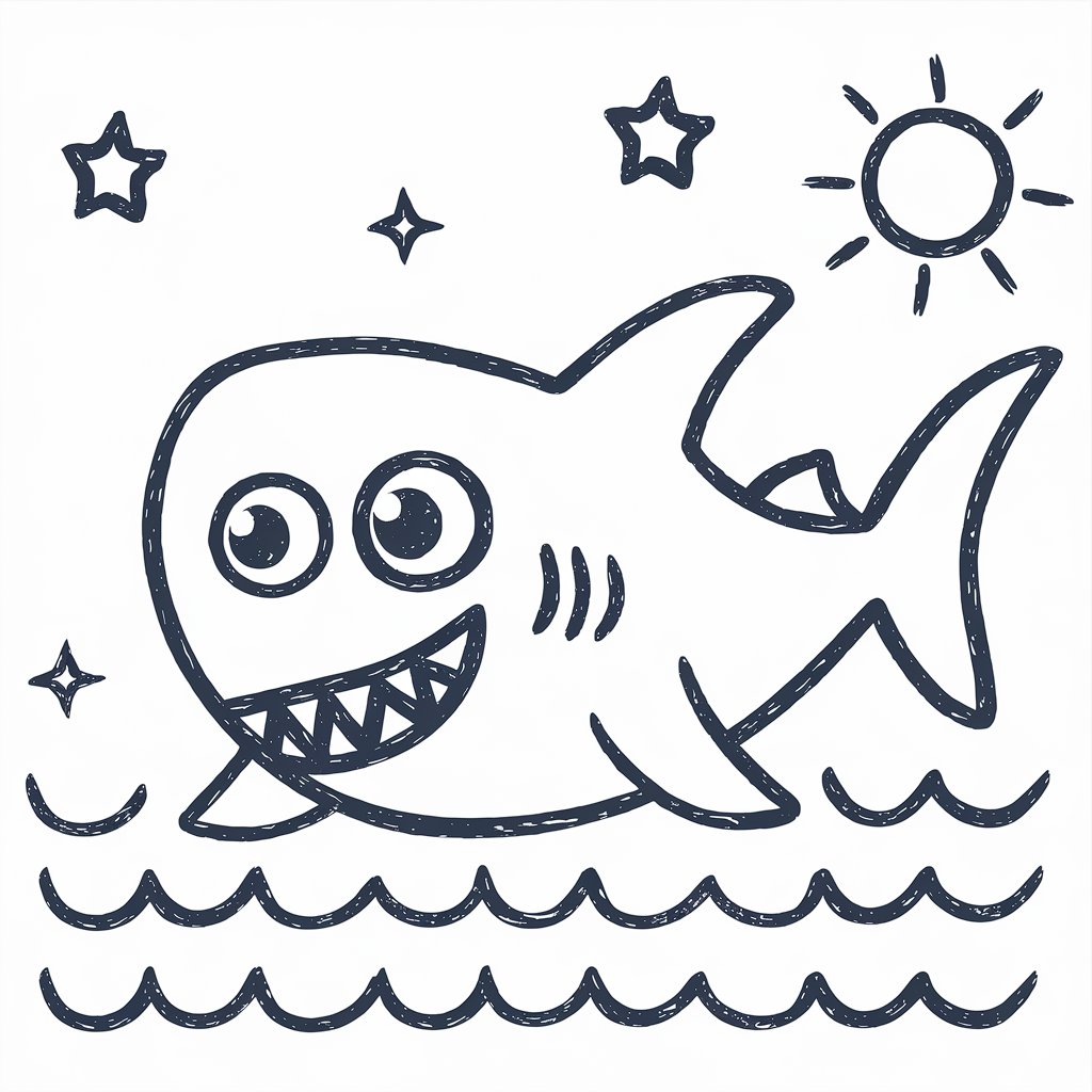 witte haai kleurplaat