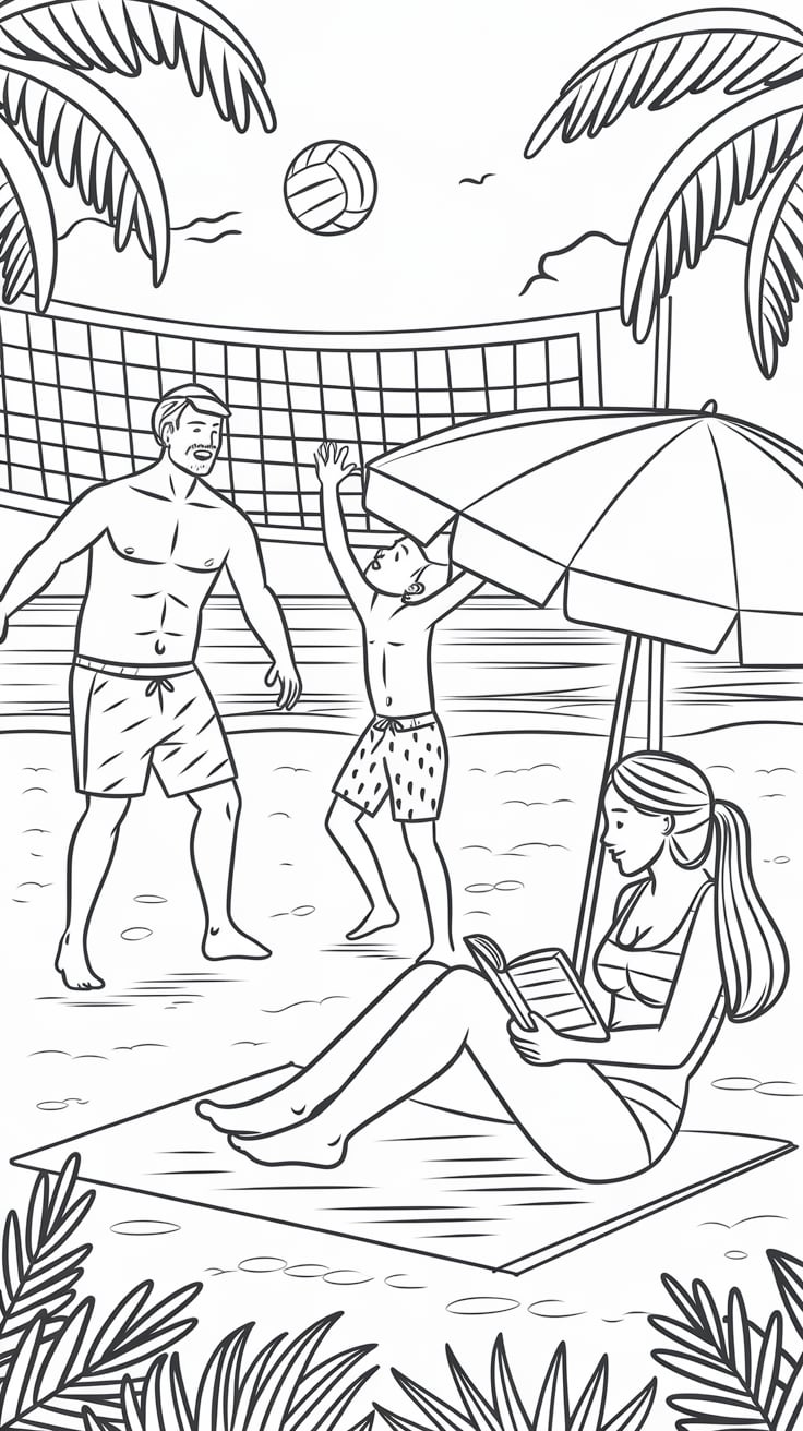 zomervakantie kleurplaat zomer