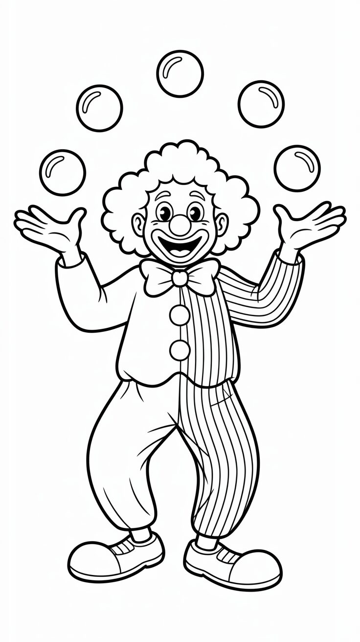 Clown con palloncini colorare bamibi