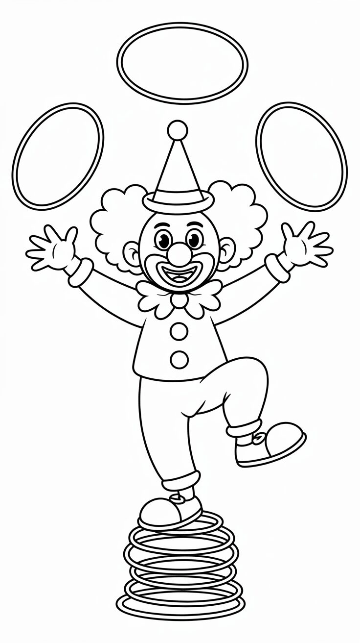 Clown giocoliere colorare