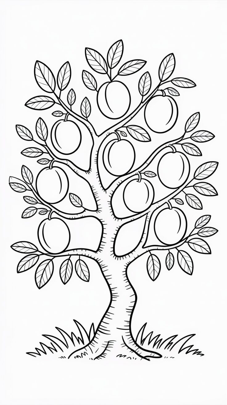 Pruimenboom met ronde vruchten