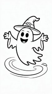 Spookje met een heksenhoed gratis download