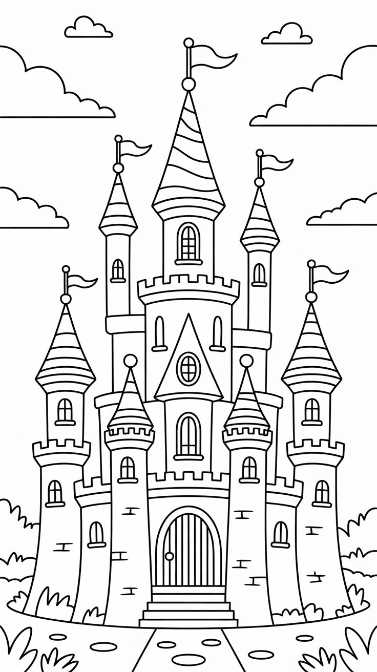 Coloring Page Fairy Tale Castle