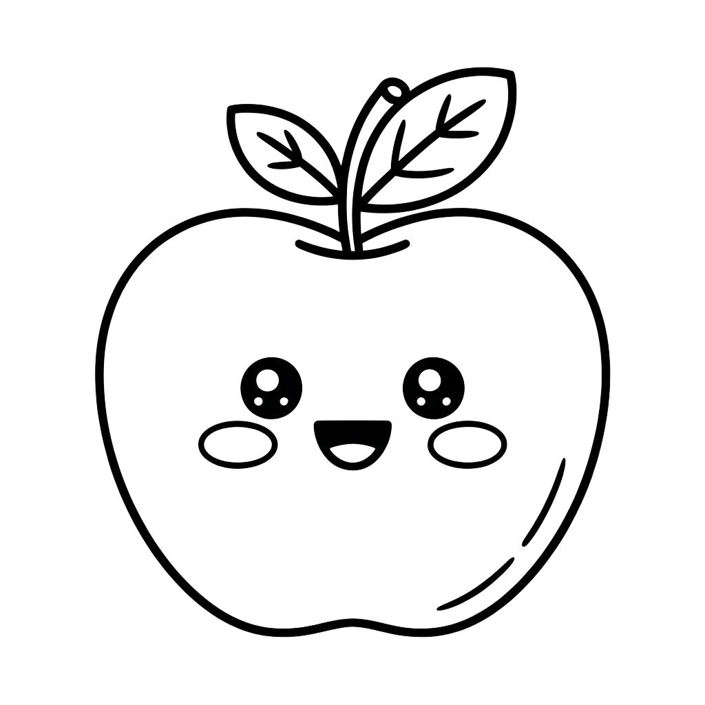 een appel kleurplaat