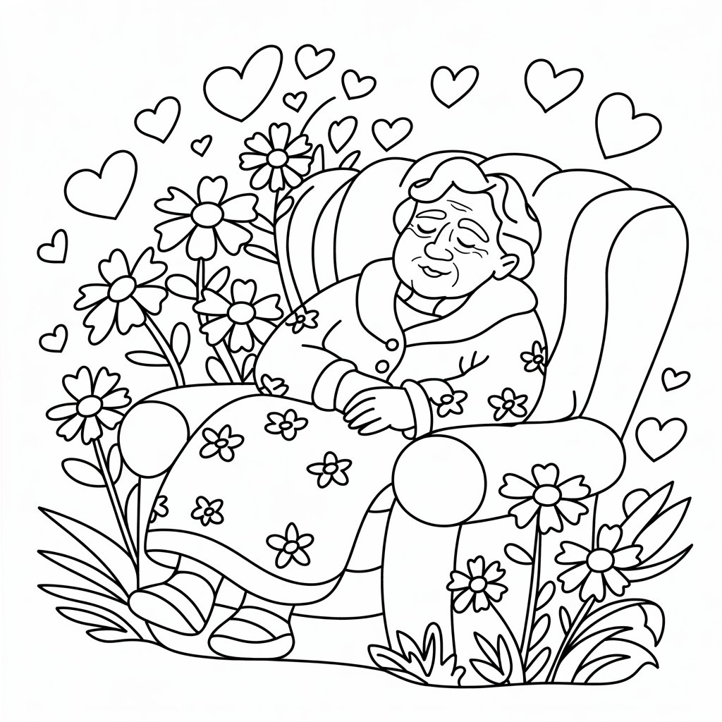 beterschap kleurplaat voor oma