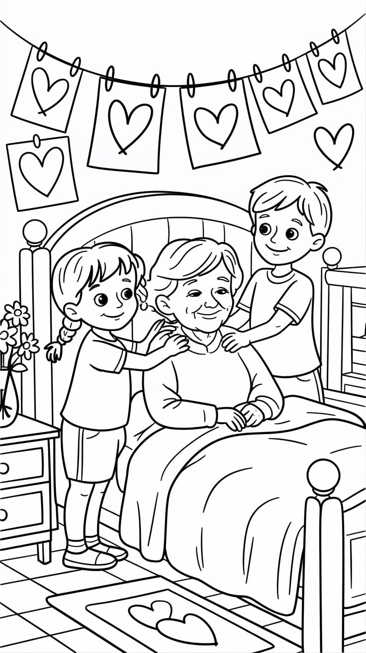 beterschap kleurplaten oma