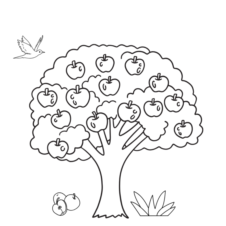 36 kostenlose Baum-Ausmalbilder - Printable PDF zum Download