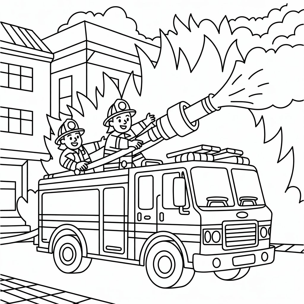 brandweer auto tekening