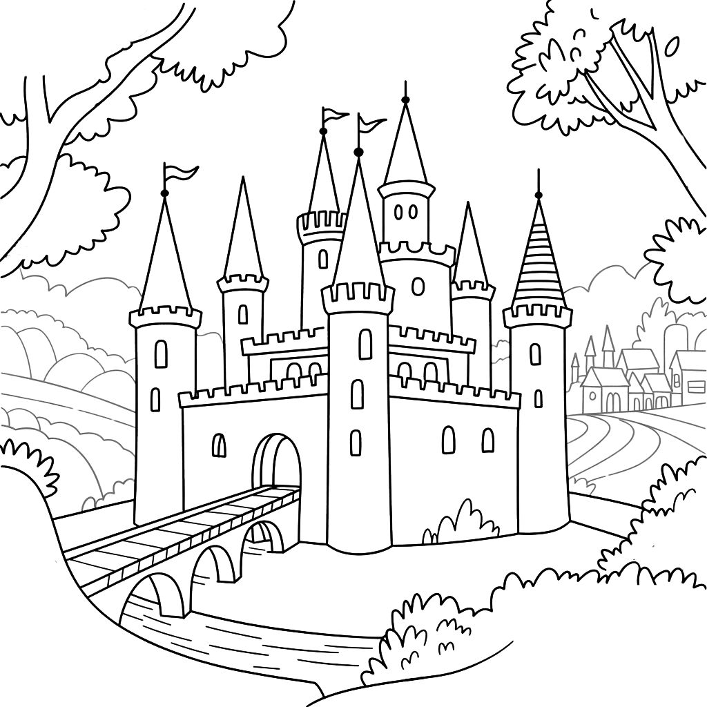 castle coloring page