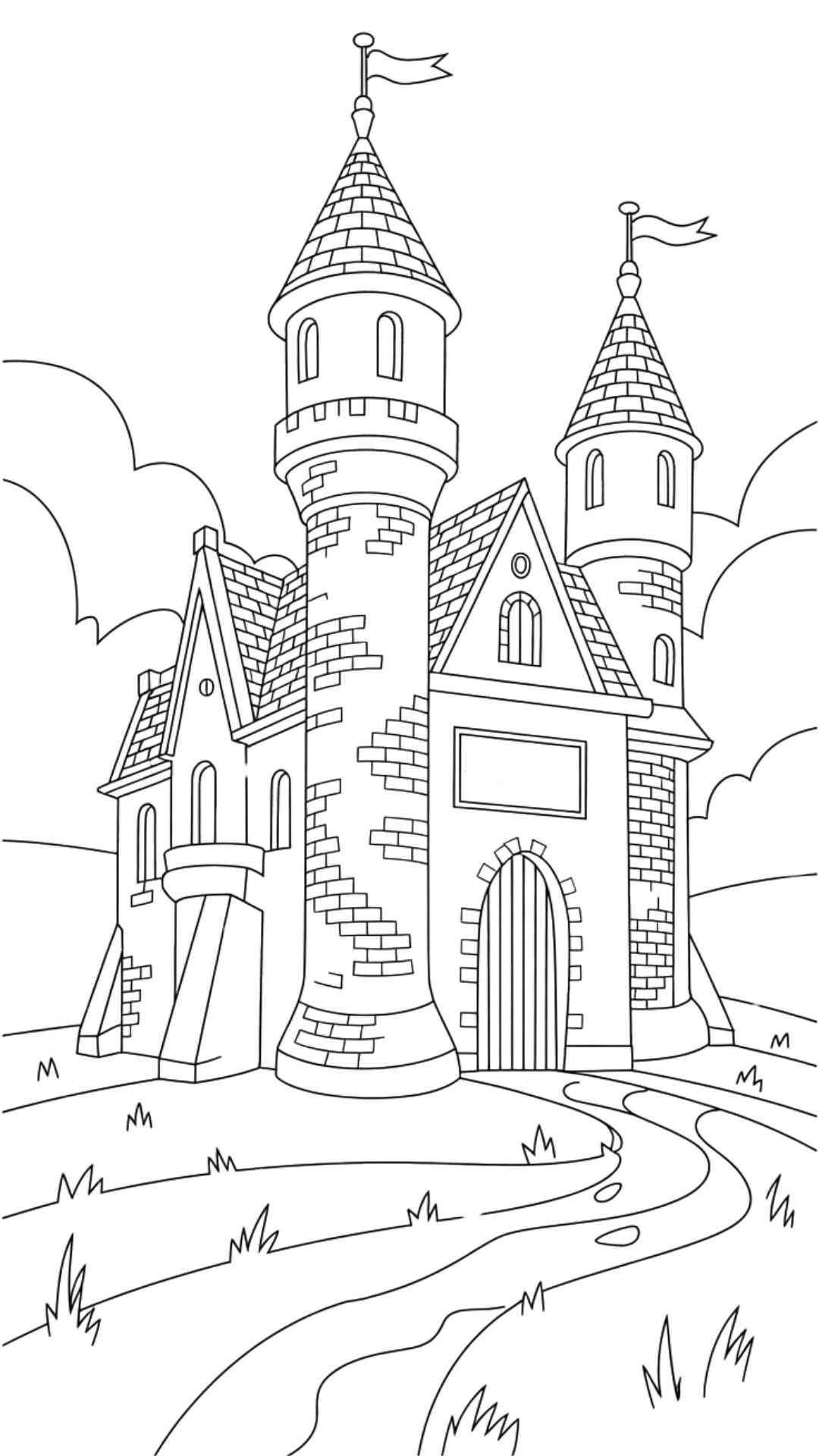 castle printable coloring pages