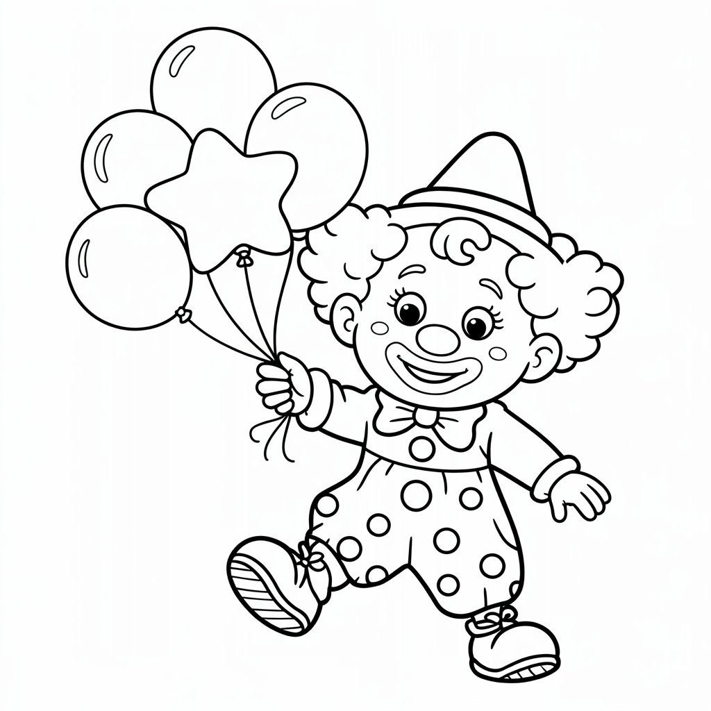 clown gezicht kleurplaat