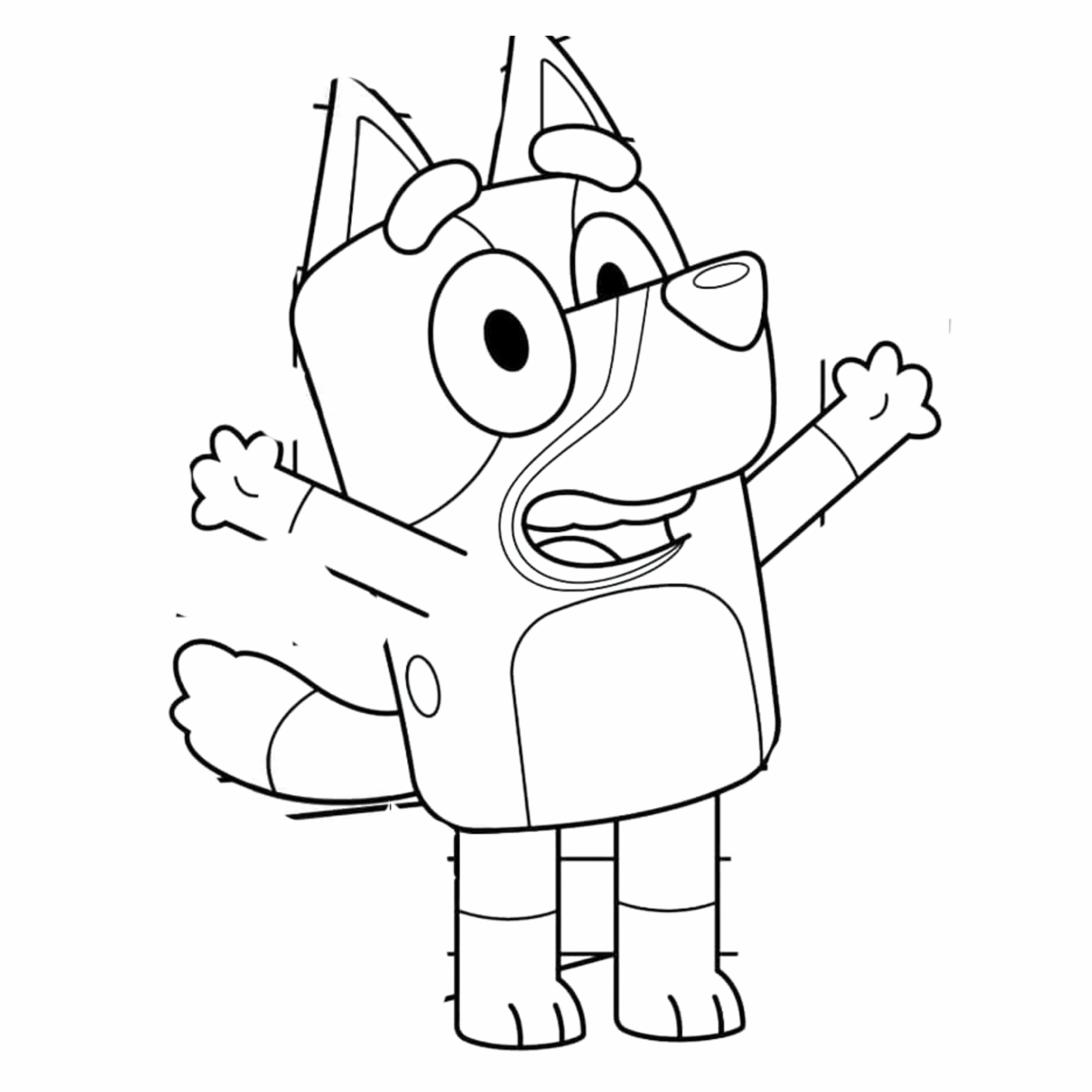 bluey kleurplaat gratis