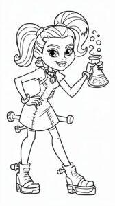 kleurplaaten monster high van ketty aieen van ketty
