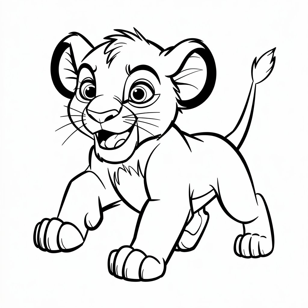 kleurplaat simba leeuwenkoning