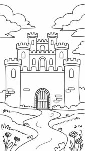 coloring page castle