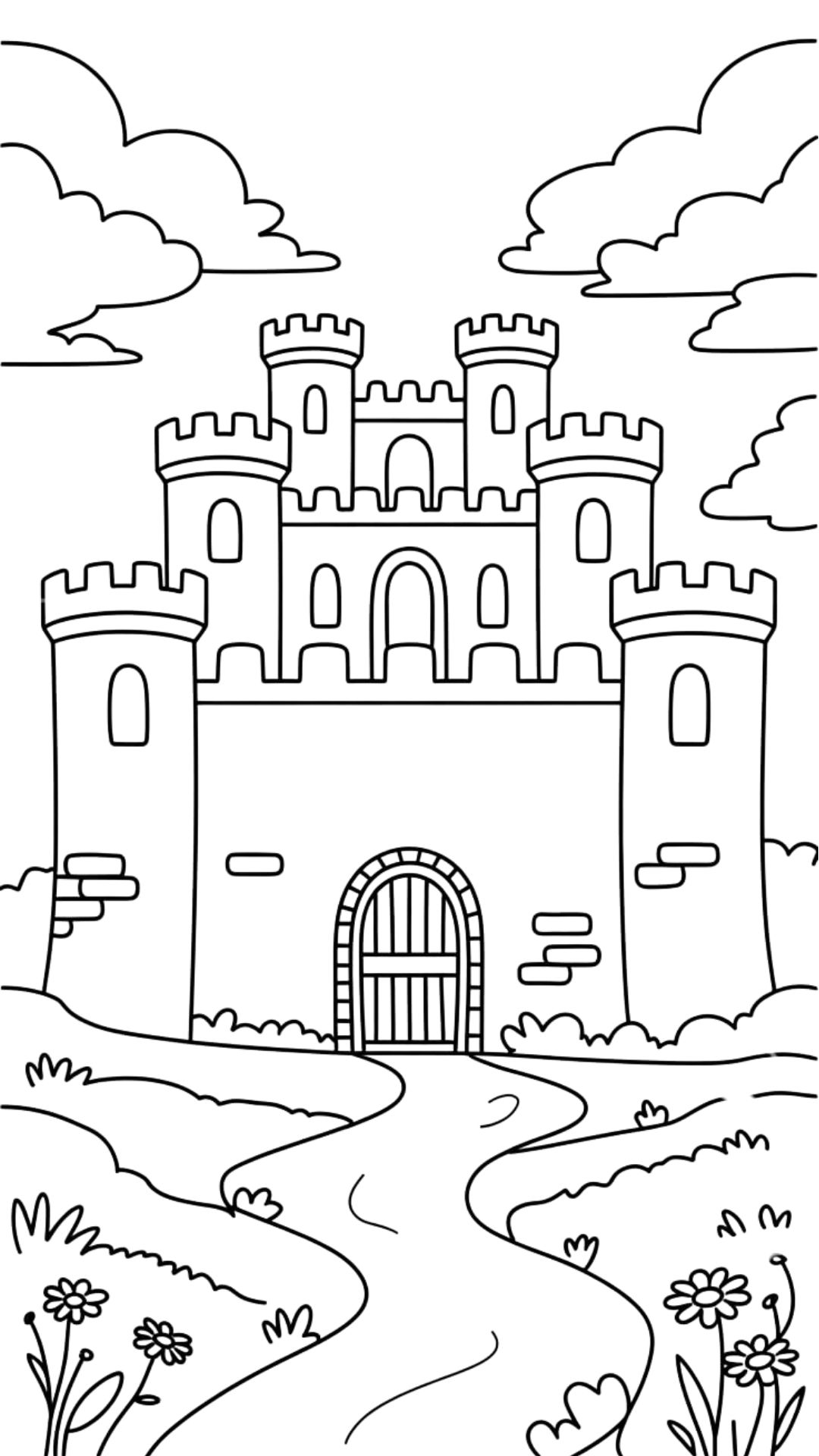 coloring page castle