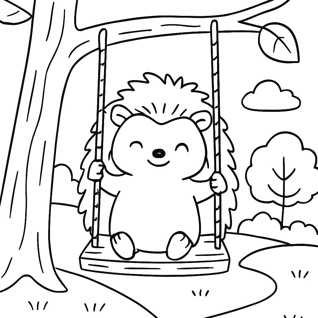 kleurplaat herfst egel