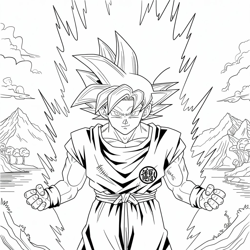 dragon ball z kleurplaten goku ssjss